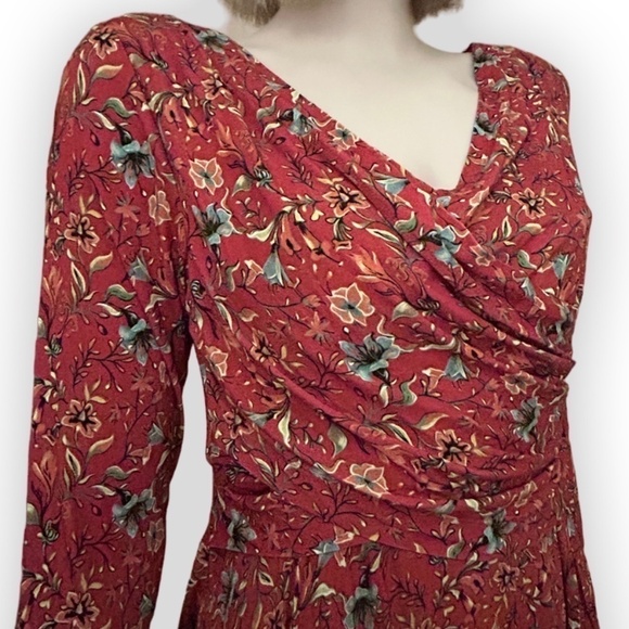 Peruvian Collection Artesinia Dress Handpainted Flowers Twirl Skirt w/ Pockets - Picture 13 of 16